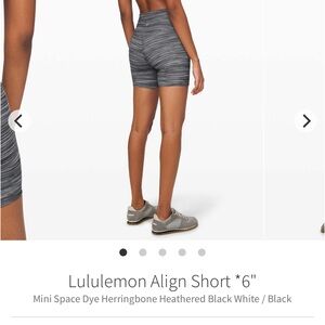 lululemon athletica Align Short 6" - Black and White